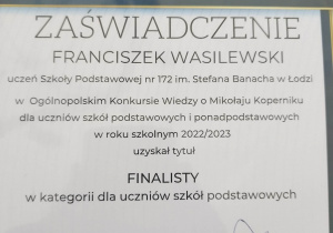 Sukces Franciszka Wasilewskiego!