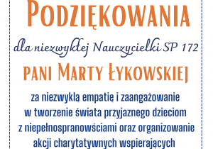 Podziękowanie Fundacja ,,Dom w Łodzi"